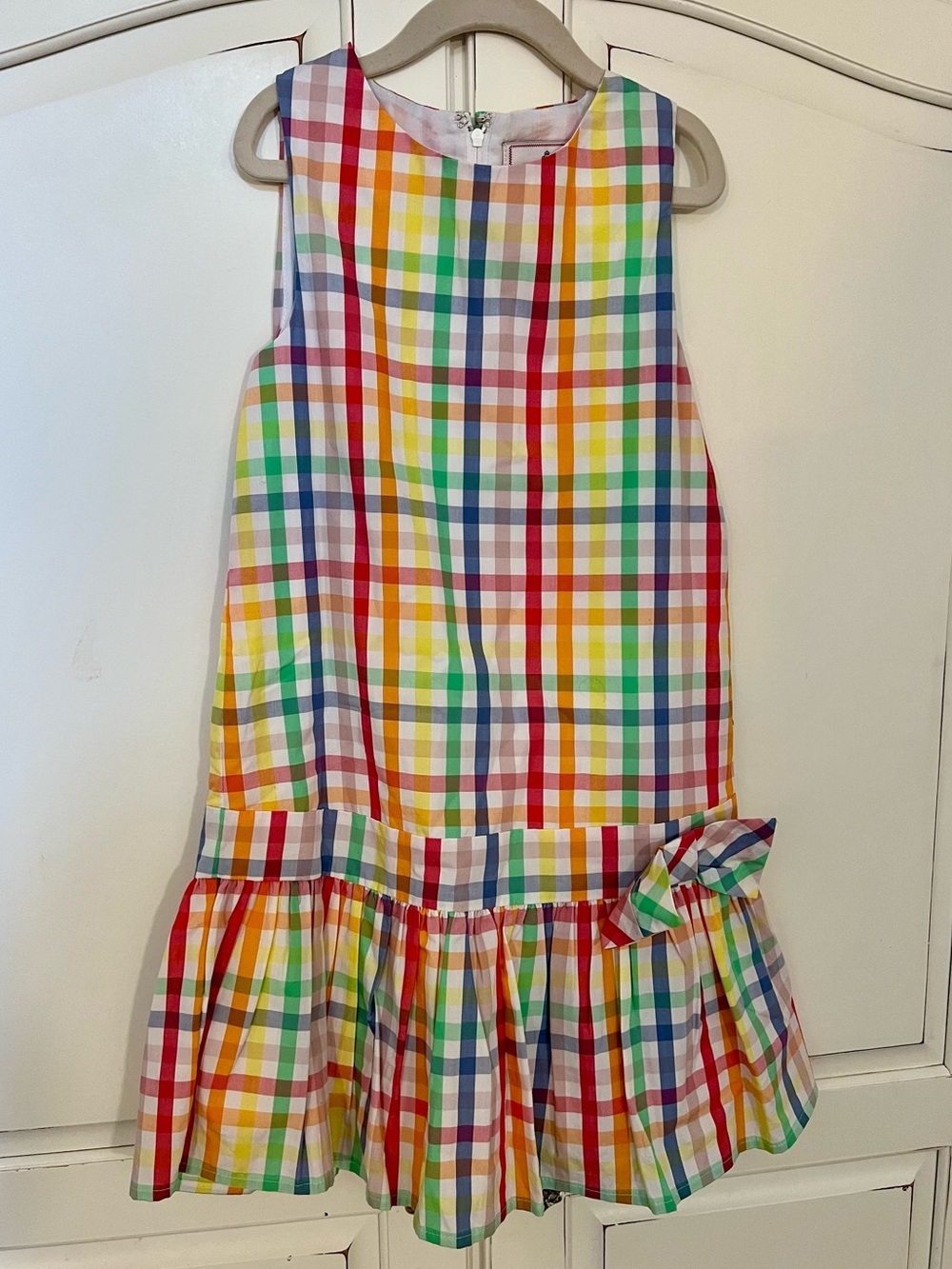 Classic Prep Multicolor Plaid Sleeveless Dress with Bow Accent NWT Size 7